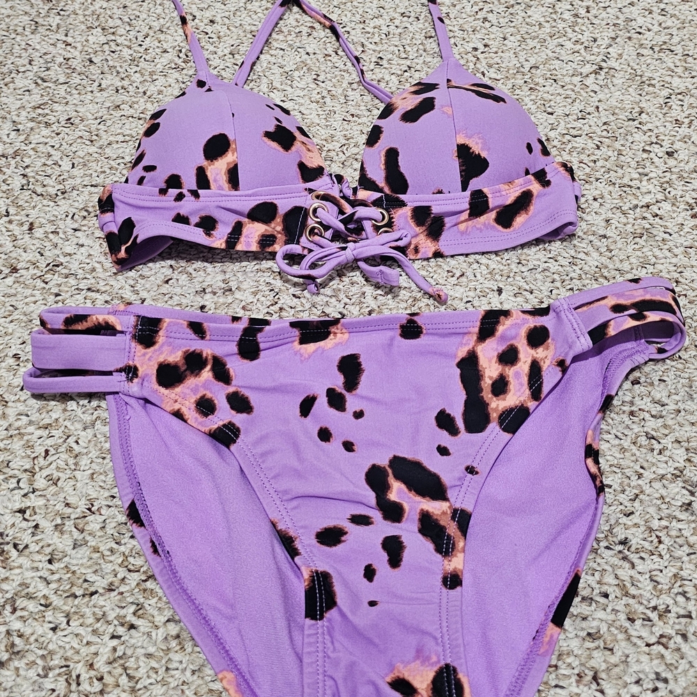 Purple Animal Print Bikini